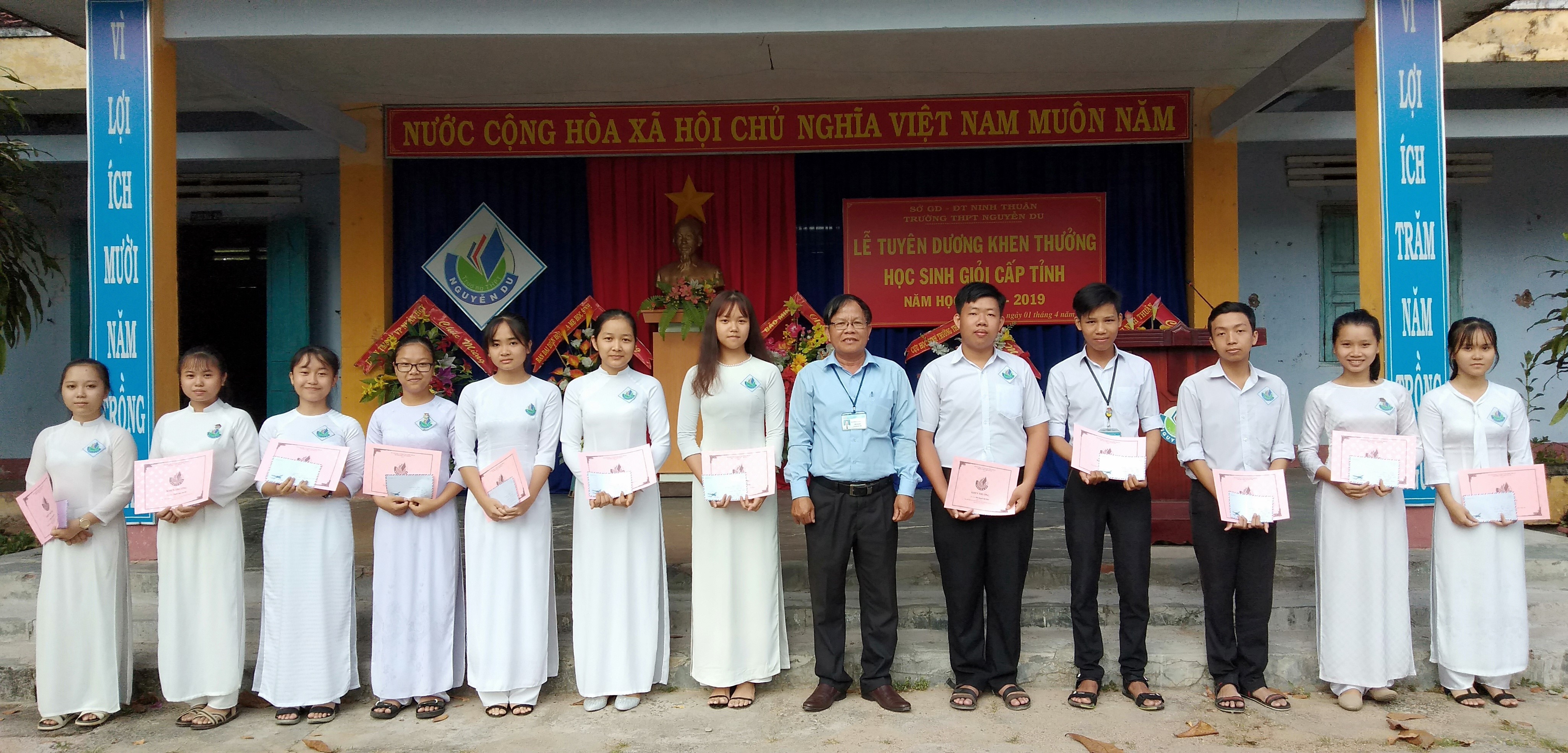 Trường THPT Nguyễn Du có 12  học sinh đạt giải học sinh giỏi cấp tỉnh năm học 2018-2019